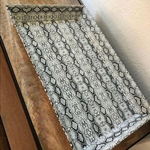Black and white snakeskin tray
